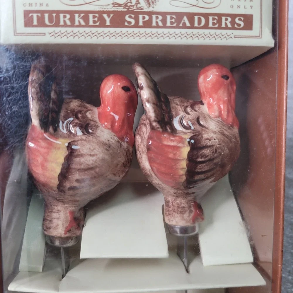 Williams Sonoma Pair of Turkey Spreader Knives Thanksgiving Fall Old New Stock